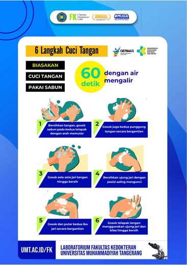 Poster edukasi: 6 Langkah Cuci Tangan